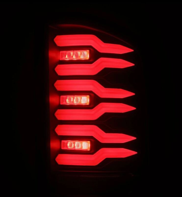 AlphaRex 620080 07-14 Chevrolet Silverado 1500/2500 HD/3500 HD Luxx-Series LED Tail Lights Black w/Smoked Lens