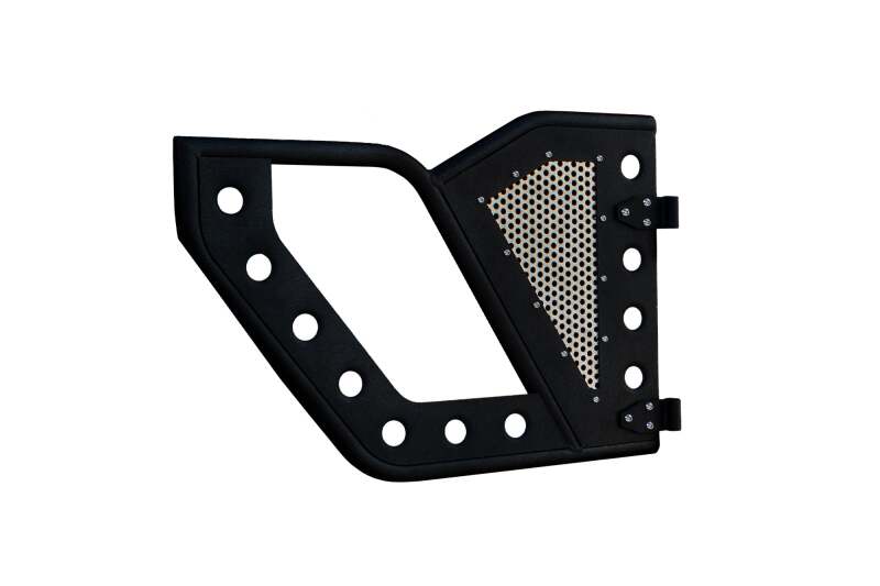 DV8 Offroad Jeep 18+ Wrangler JL / 20+ Gladiator JT Rear Rock Doors w/ Perforated Aluminum Mesh - #RDJL-01R
