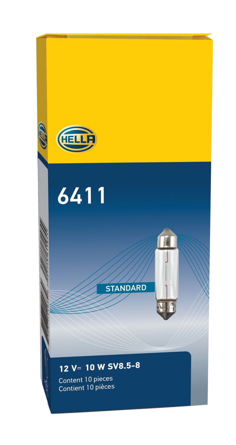 HELLA 6411 Clear 12V 10W 10x41mm T3.25 Festoon Bulb