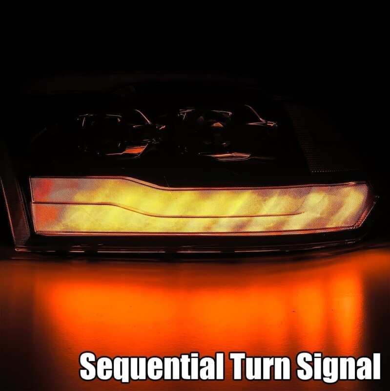 AlphaRex 880542 09-18 Dodge Ram 1500 PRO-Series Projector Headlights Plank Style Alpha Black w/Sequential Signal/DRL