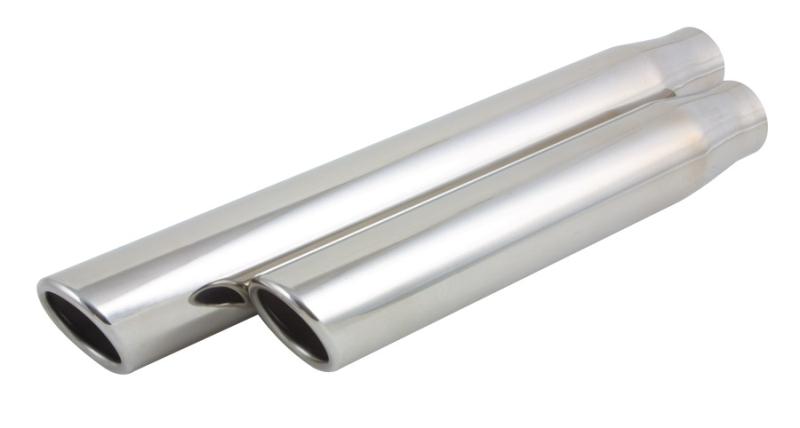 Vibrant 4in Round SS Exhaust Tip (Double Wall Resonated Angle Cut Rolled Edge)