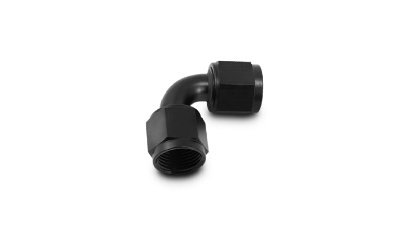 Vibrant -6AN Female 90 Degree Union Adapter (AN to AN) - Anodized Black Only