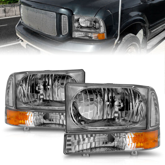 ANZO 1999-2004 Ford F-250 Super Duty Crystal Headlights