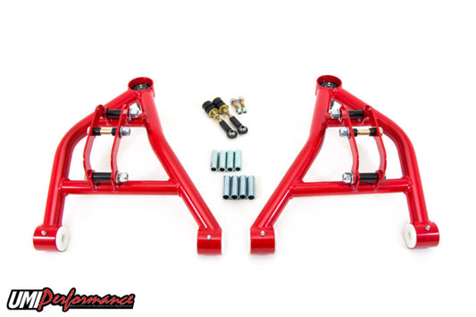 UMI Performance 2655-1-R Lower A-Arms Tall Ball Joints Race Version Red