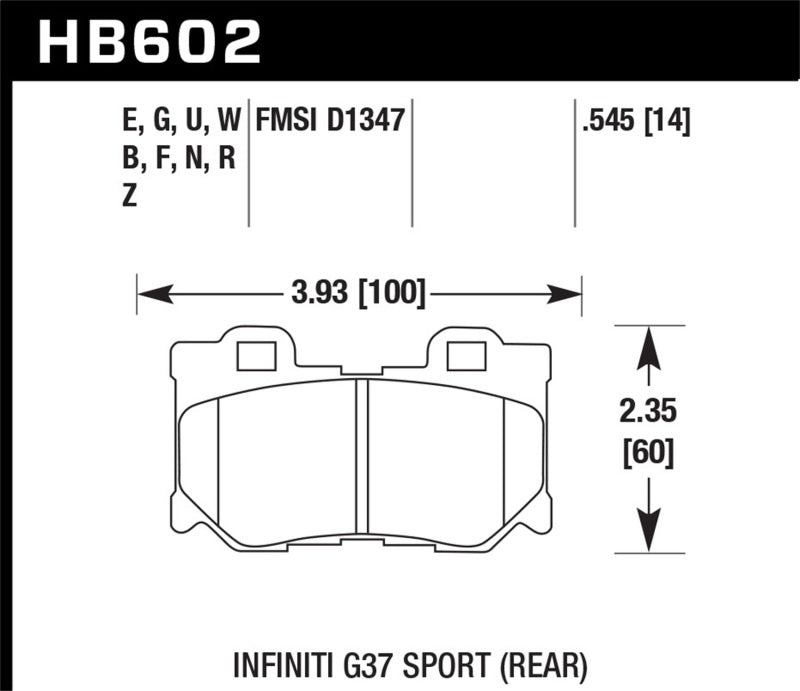 Hawk Performance HB602D.545 ER-1 Motorsport Brake Pads