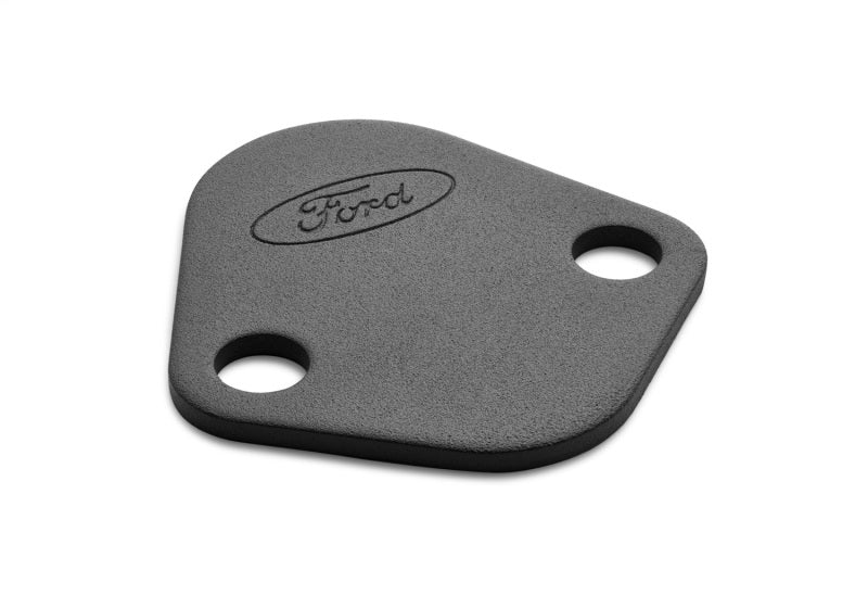 Ford Racing Fuel Pump Block Off Plate - Black Crinkle Finish with Ford Oval