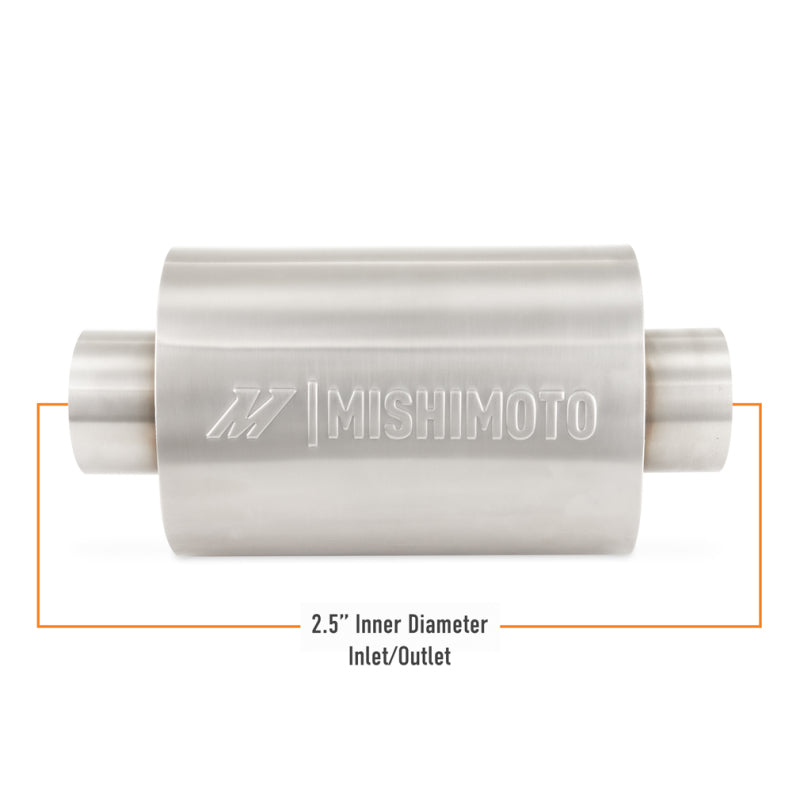 Mishimoto Universal Resonator with 2.5in Inlet/Outlet - Brushed - #MMEXH-RES-25BR
