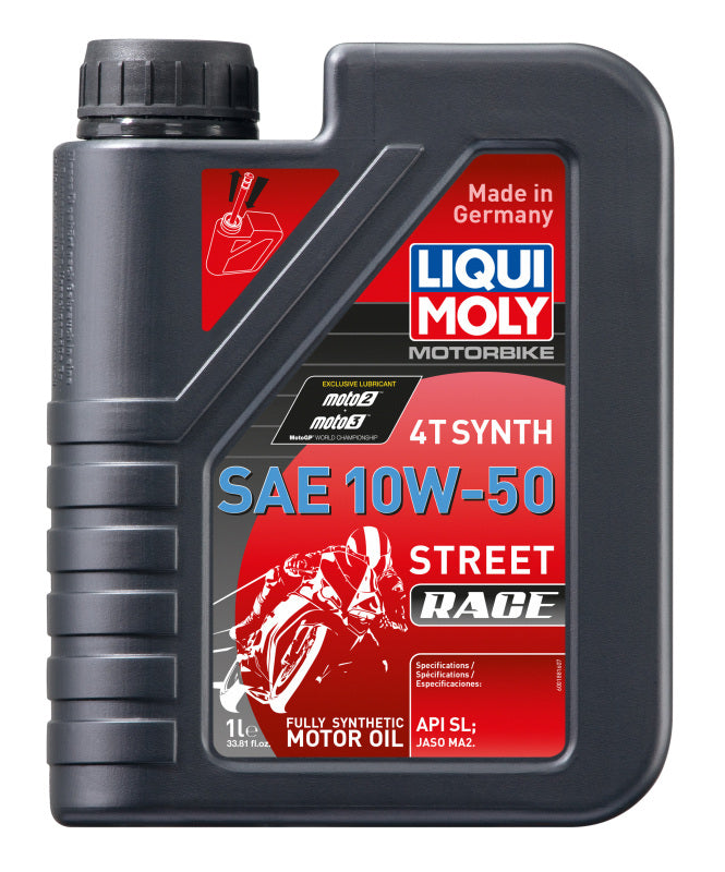 LIQUI MOLY 1L Motorbike 4T Synth SAE 10W-50 Street Race (20066) - Pack of 6