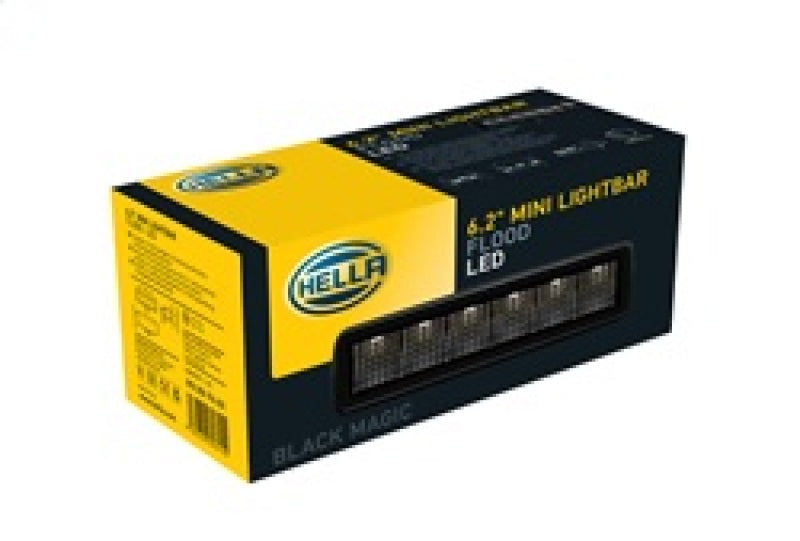 HELLA 358176201 Black Magic 6 LED Mini Light Bar - Flood Beam