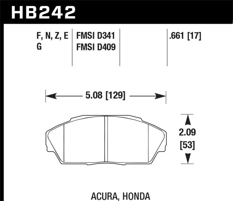 Hawk Performance HB242D.661 ER-1 Motorsport Brake Pads