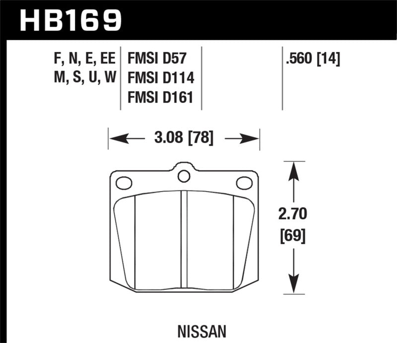 Hawk Performance HB169U.560 DTC-70 Motorsport Brake Pads