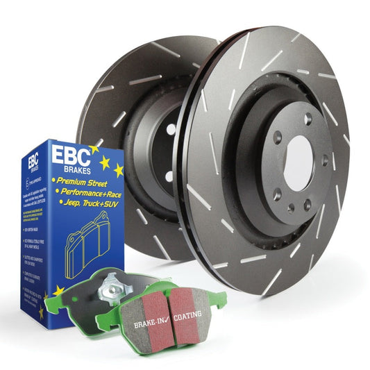 EBC 19-26 Hyundai S2 Rear Brake Kit Greenstuff 2000 Pads USR Slotted Rotors S2KR2631 (image of S2KR1884)