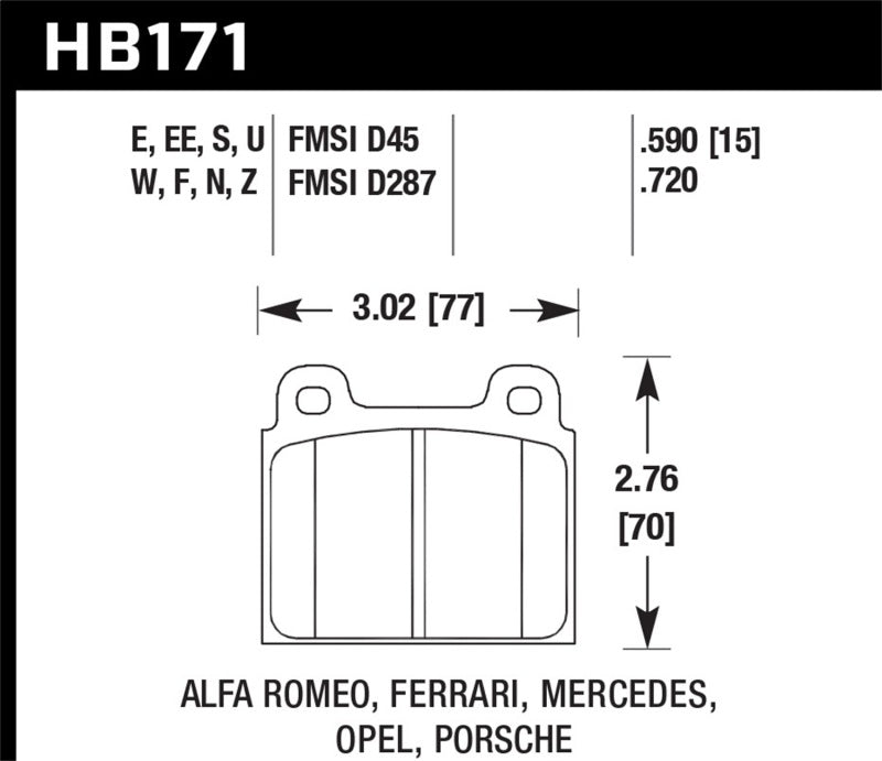 Hawk Performance HB171D.590 ER-1 Motorsport Brake Pads