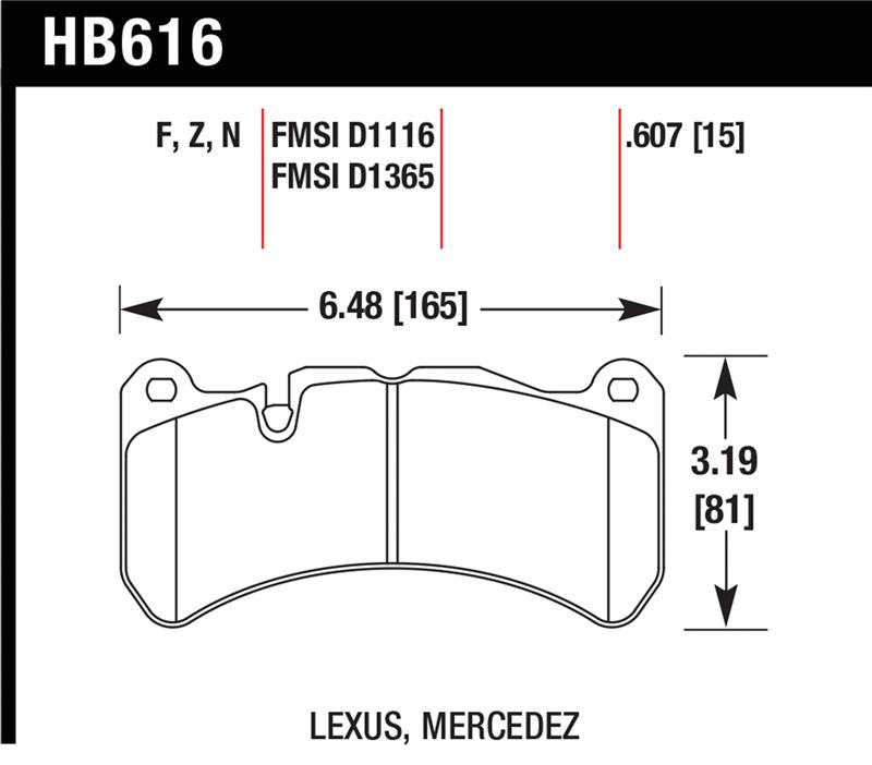 Hawk Performance HB616C.607 HPX Motorsport Brake Pads