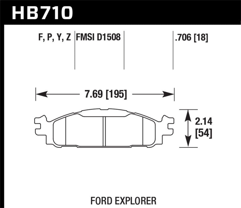 Hawk Performance HB710Z.706 Performance Ceramic Street Brake Pads
