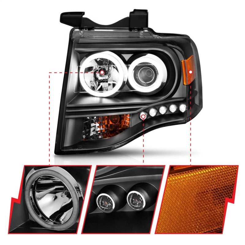 ANZO 2007-2014 Ford Expedition LED Projector Headlights