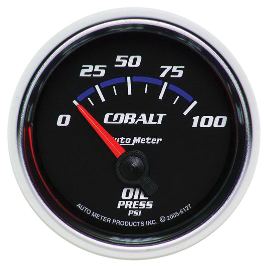 AutoMeter 6127 Cobalt 52mm 100 PSI Short Sweep Electric Oil Pressure Gauge