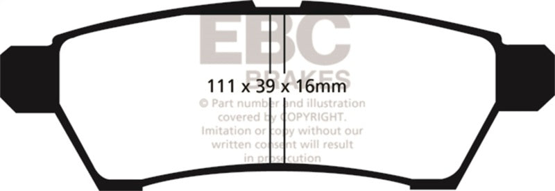 EBC 05+ Nissan Frontier 2.5 2WD Yellowstuff Rear Brake Pads DP41746R