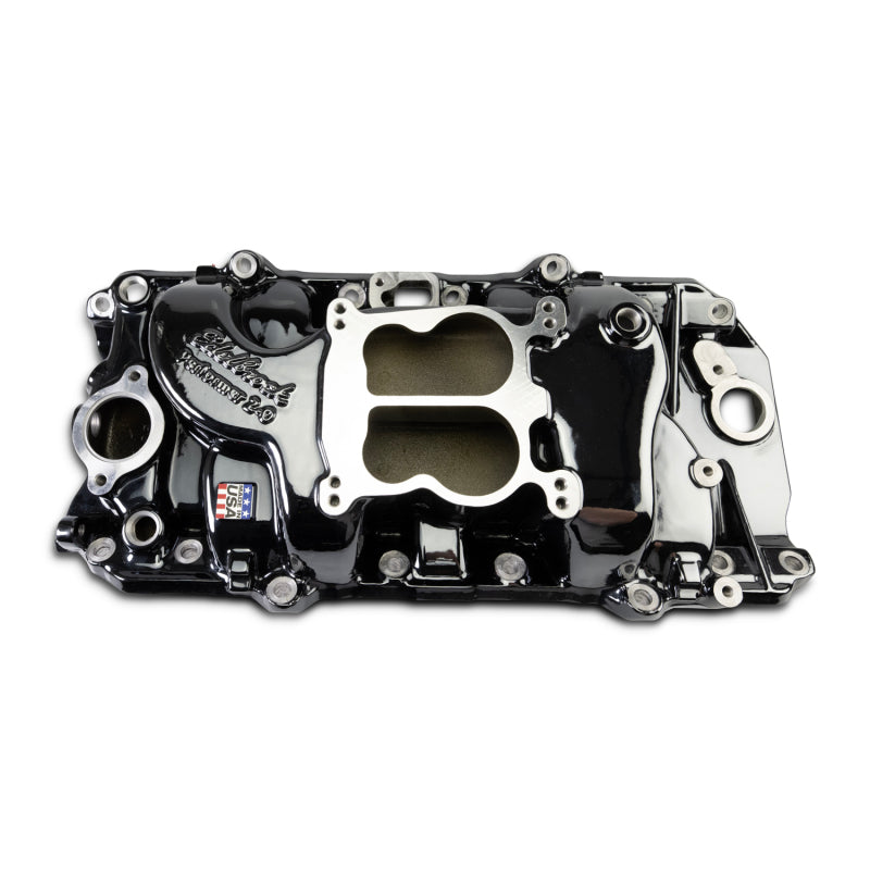 Edelbrock 2161-BP 1965-1990 Big Block Chevrolet Oval Port Heads Performer 2-O Manifold - Black