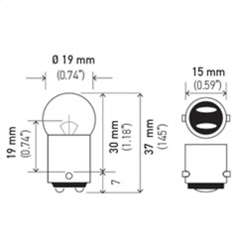 HELLA 90 12V 8W BA15d G6 Bulb