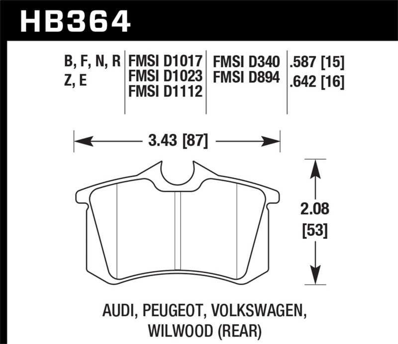 Hawk Performance HB364D.587 ER-1 Motorsport Brake Pads