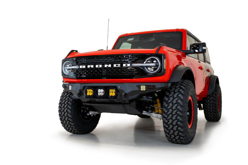 Addictive Desert Designs for 21-22 Ford Bronco Bomber Front Bumper (w/ 3 Baja Designs LP4 Mounts)