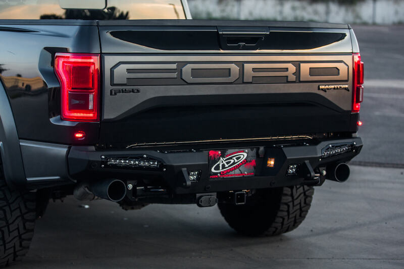 Addictive Desert Designs for 17-18 Ford F-150 Raptor HoneyBadger Rear Bumper w/ 10in SR LED Mounts