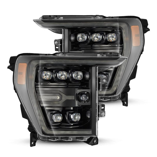 AlphaRex 880138 21-22 Ford F-150 NOVA LED Projector Headlights Plank Style Alpha Black w/Activation Light/Sequential Signal