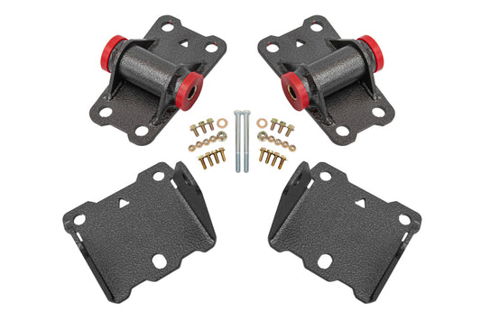 BMR 78-87 G-Body Motor Mount Kit Upper & Lower Poly - Black Hammertone
