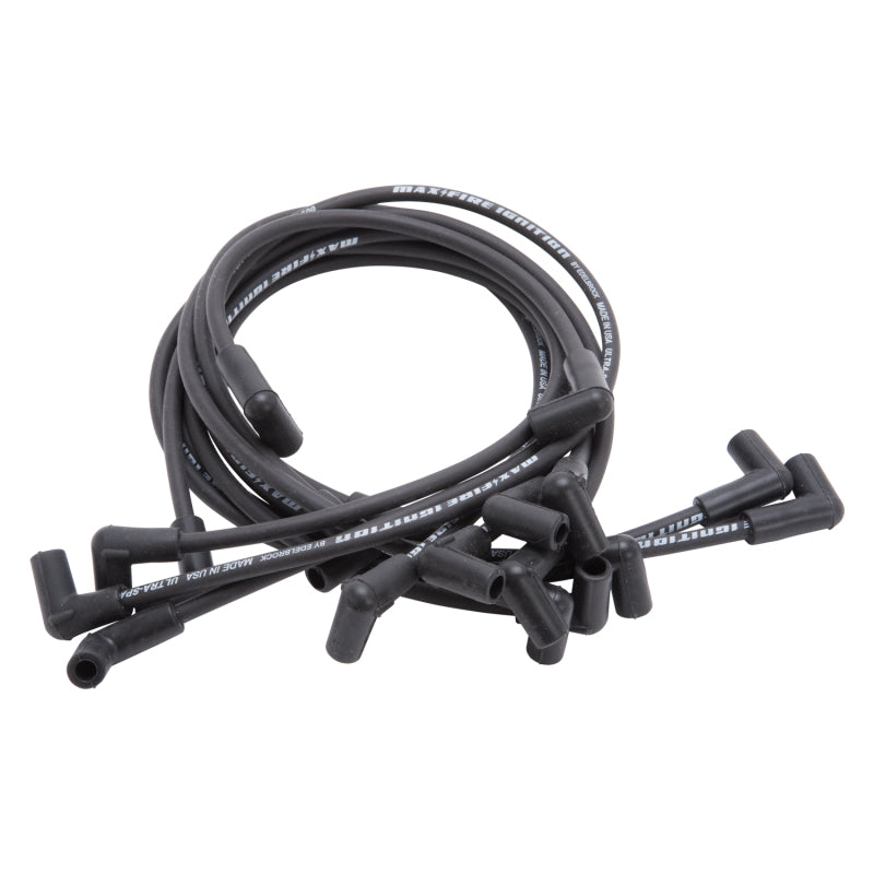 Edelbrock 22702 Spark Plug Wire Set SBC 1974-1988 V8 500 Ohm Resistance Black (Set of 9)