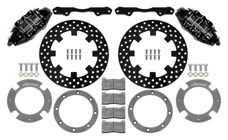 Wilwood 17-21 Can-Am X3RS Black 6-Piston Rear Kit 11.25in - Drilled Rotors - #140-16629-D