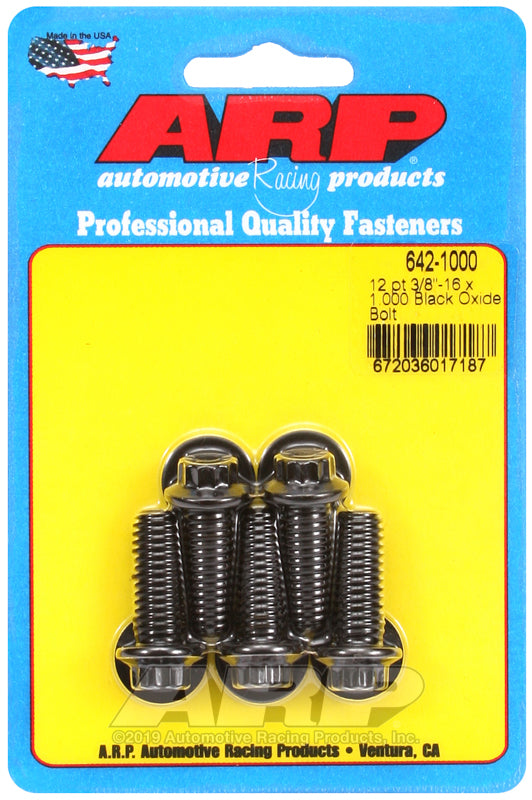 ARP 642-1000 3/8in-16 x 1.000in 12pt Black Oxide Bolts