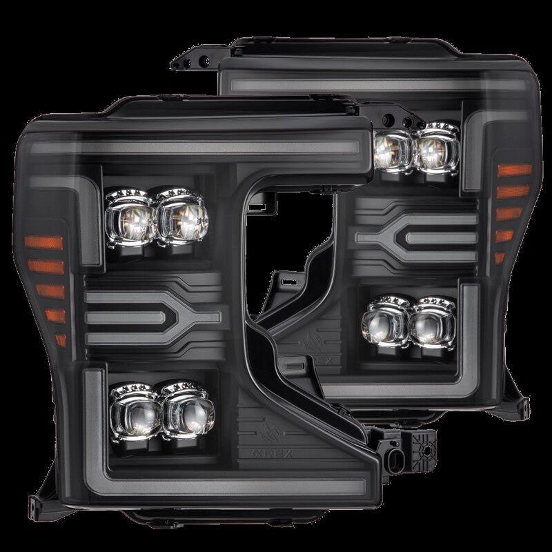 AlphaRex 880338 20-22 Ford F-250/350/450 SD NOVA-Series LED Projector Headlights Bk with Activation Light Sequential Signal & Switchback DRL