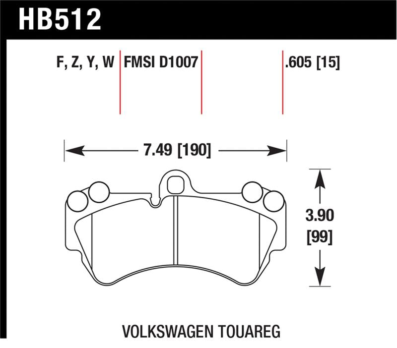 Hawk Performance HB512F.605 HPS Performance Street Brake Pads