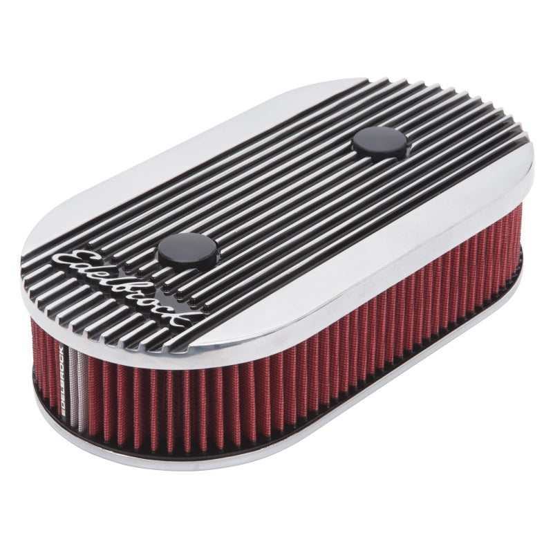 Edelbrock 4272 Air Cleaner Elite II Oval Dual-Quad Carburetors 2.5 in Red Element Polished