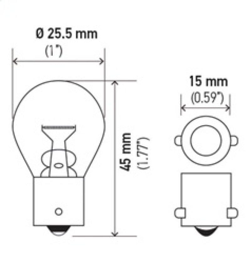 HELLA 7506 12V 21W BA15s S8 Bulb