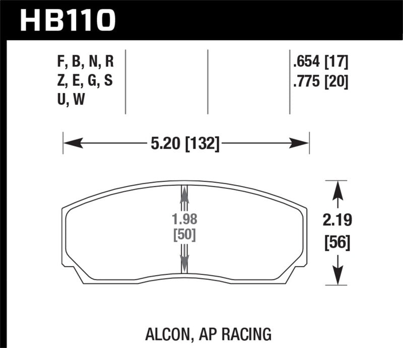 Hawk Performance HB110W.654 DTC-30 Motorsport Brake Pads
