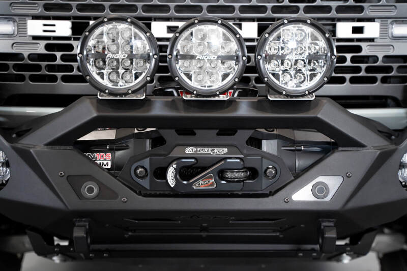 Addictive Desert Designs 1-5/16in Winch Fairlead Plate w/ Recessed Round End Hook - Black