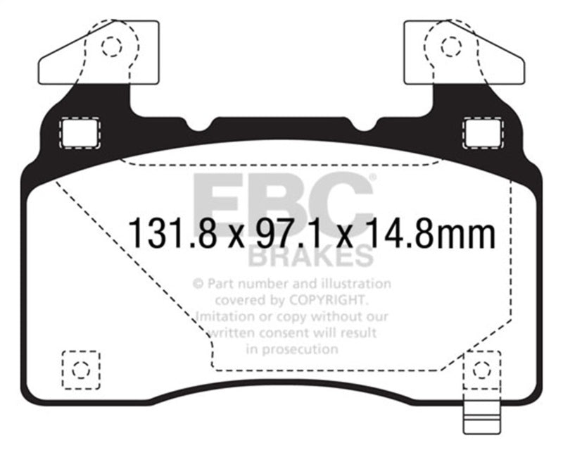 EBC 14+ Chevrolet Corvette Stingray (C7) 6.2 (Z51 Performance Package) Bluestuff Front Brake Pads DP53028NDX