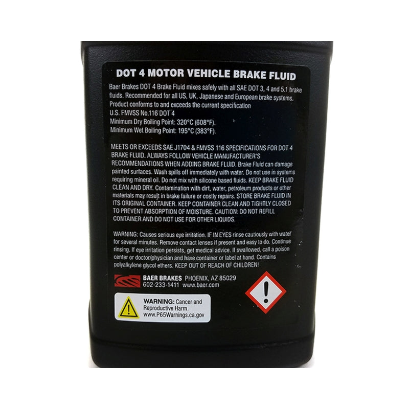 Baer Brakes DOT4 High Performance Brake Fluid (16.90Z/500ml Bottle) - 3 Pack