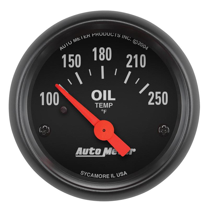 AutoMeter 2638 Z-Series 52mm 100-250 Degrees F Short Sweep Electric Oil Temperature Gauge