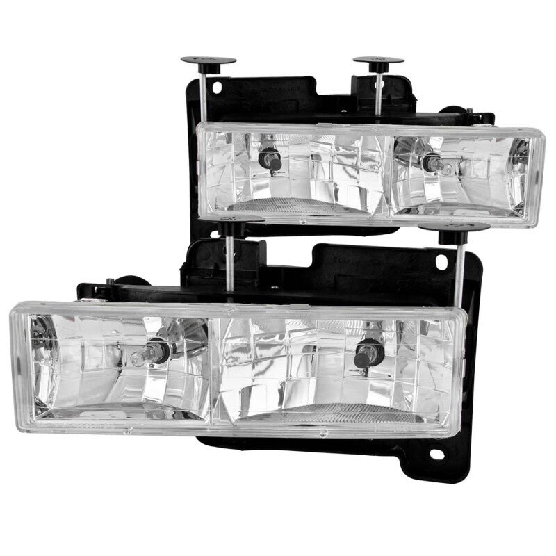 ANZO 1988-2000 Chevrolet C3500 Crystal Headlights - Chrome