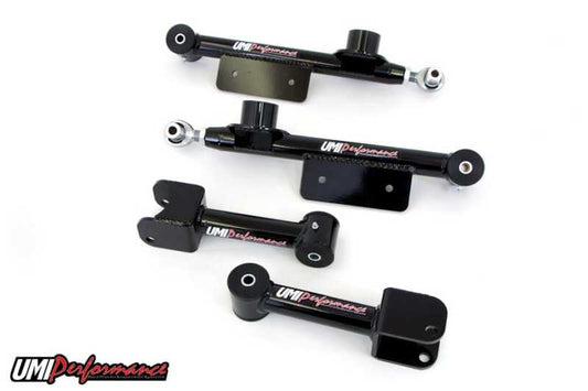 UMI Performance 101516-B Upper and Lower Rear Control Arms Kit Black