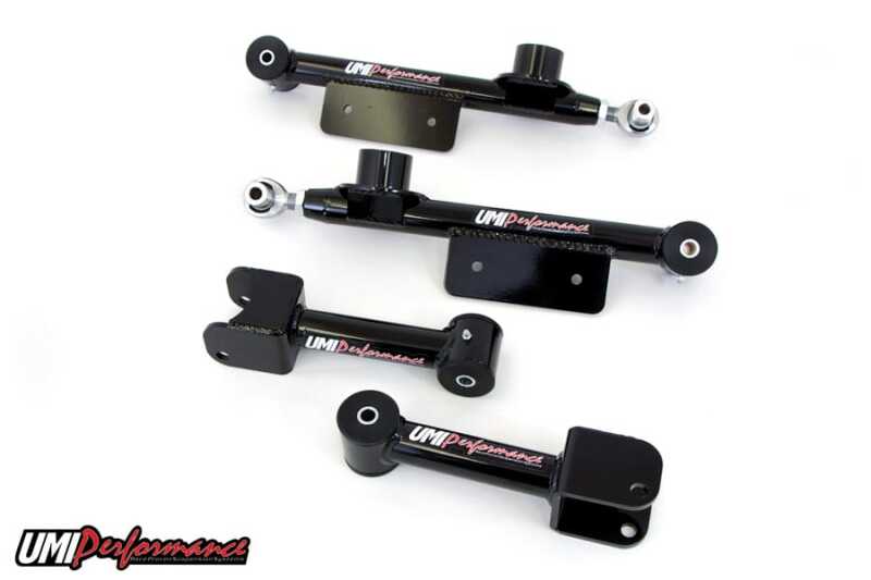 UMI Performance 101416-B Upper and Lower Rear Control Arms Kit Black