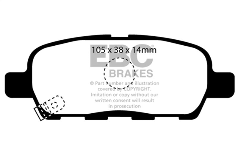 EBC 08-13 Infiniti EX35 3.5 Greenstuff Rear Brake Pads DP21955