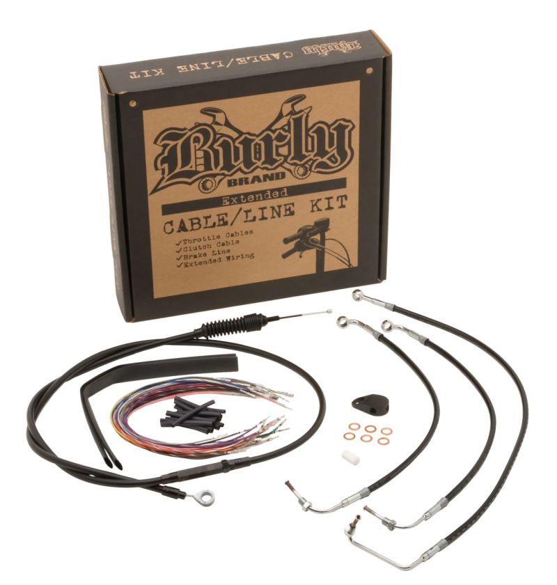 Burly Brand B30-1291 Control Kit 15 in Bagger/16 in Louie B Black for 2000-2006 Harley-Davidson Touring