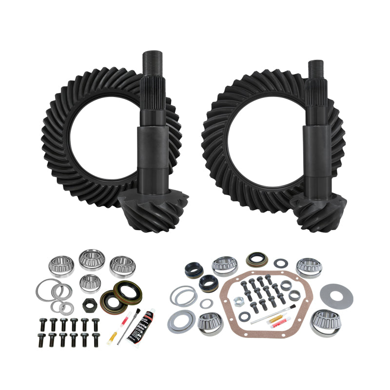 Yukon Gear & Axle YGK150 Gear & Install Kit D60 Reverse/Thick Front D80 Rear for Ford F350 4.88