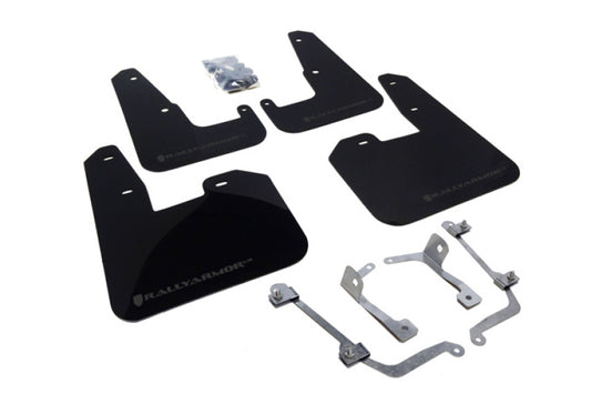 Rally Armor UR Mud Flaps - 2008-2014 Subaru Impreza - Black/Grey Logo - #MF15-UR-BLK/GRY