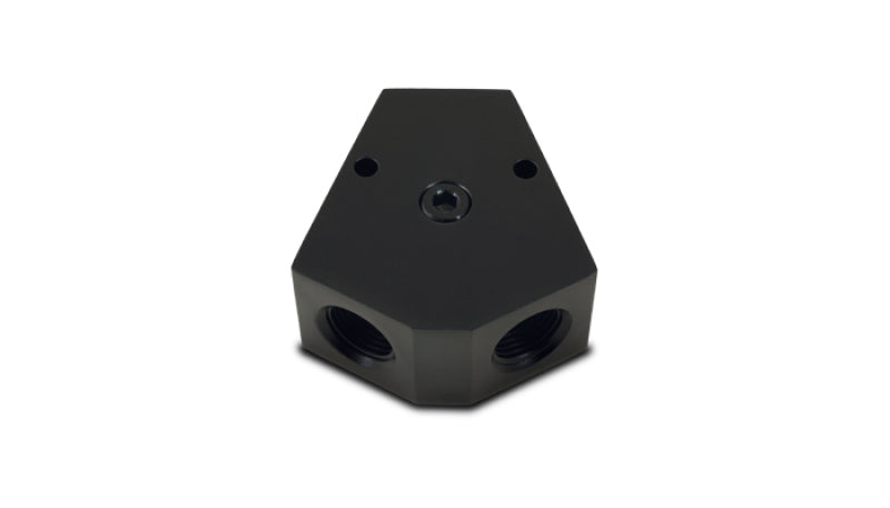 Vibrant Billet Aluminum Y-Block Fitting with 1/8in NPT Port - 1/2in NPT x 3/8in