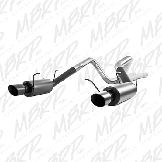 MBRP Ford Mustang GT 5.0L 3in Cat Back Street Version 4in Tips - Black